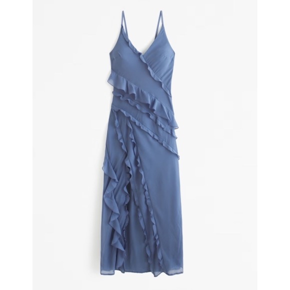 Abercrombie Powder Blue Ruffle Maxi Dress - Picture 3 of 11